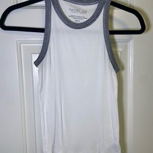 Rachel Zoe White and Black Trim Tank Top
